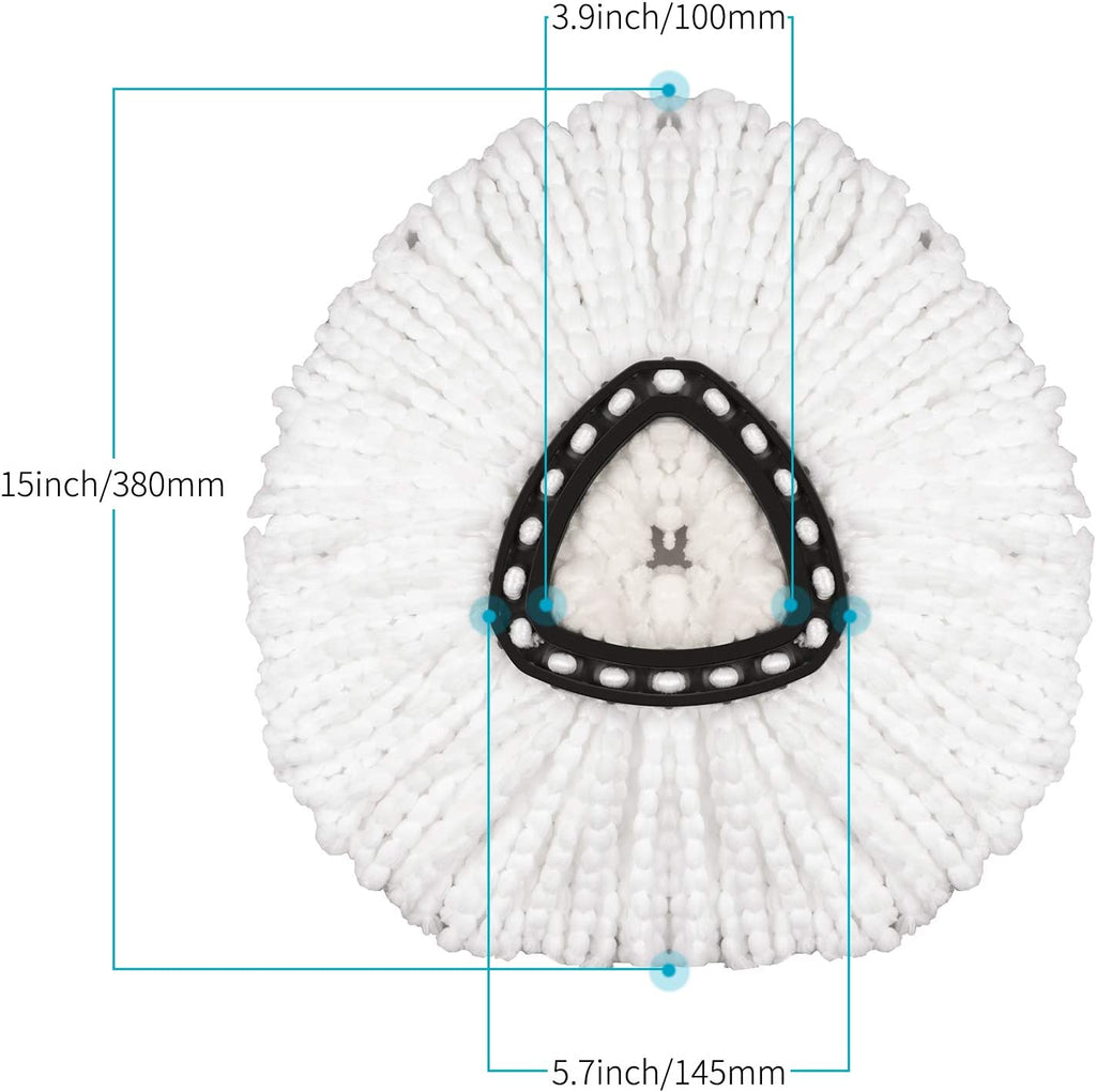 4-Pack Microfiber Mop Head Replacement Compatible with Ocedar EasyWring Spin Mop Refills