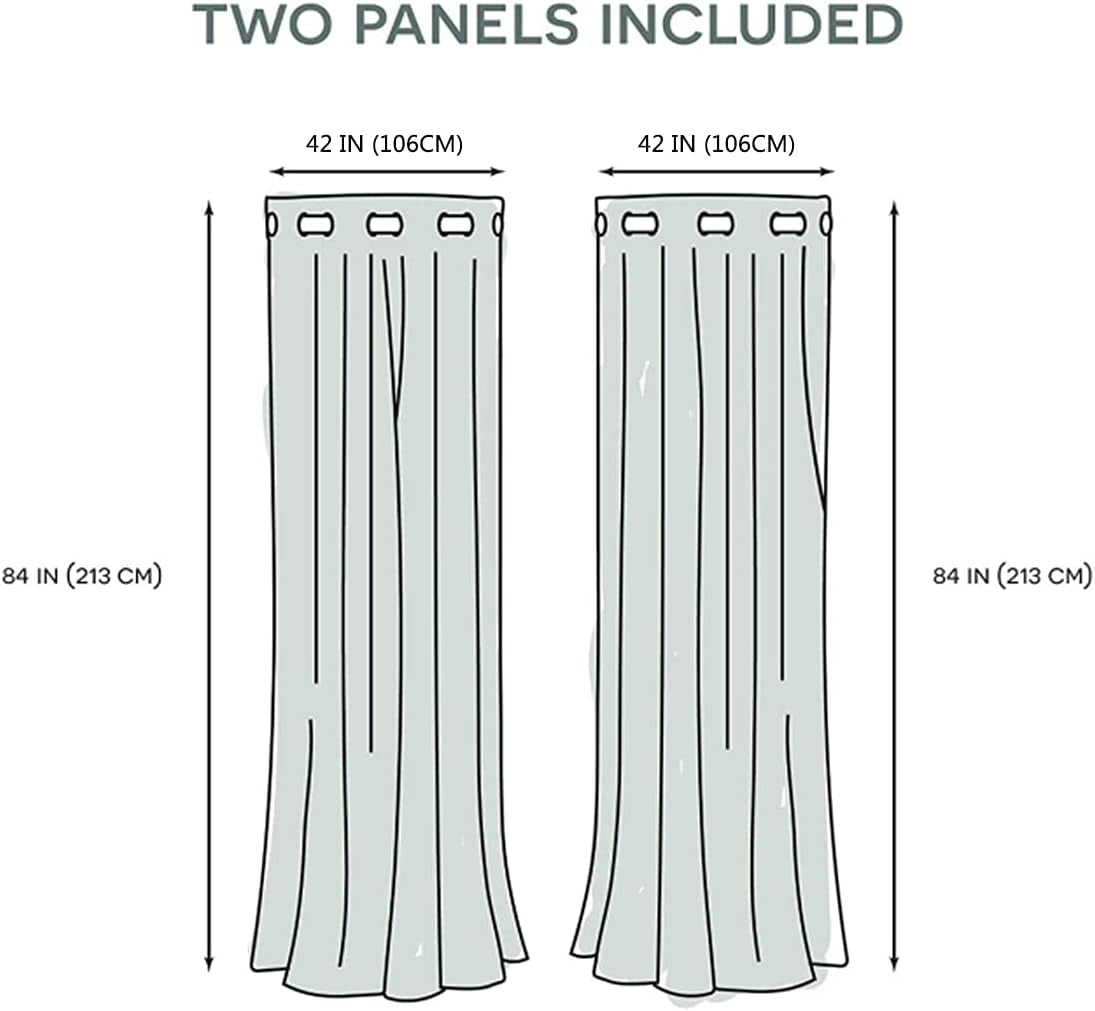 Hello Gorgeous Print Curtains Eyelash Windows Curtains Blackout Curtains Room Darkening Thermal Insulated Drapes for Living Room Bedroom Decor, 42"X 84", 2 Panels