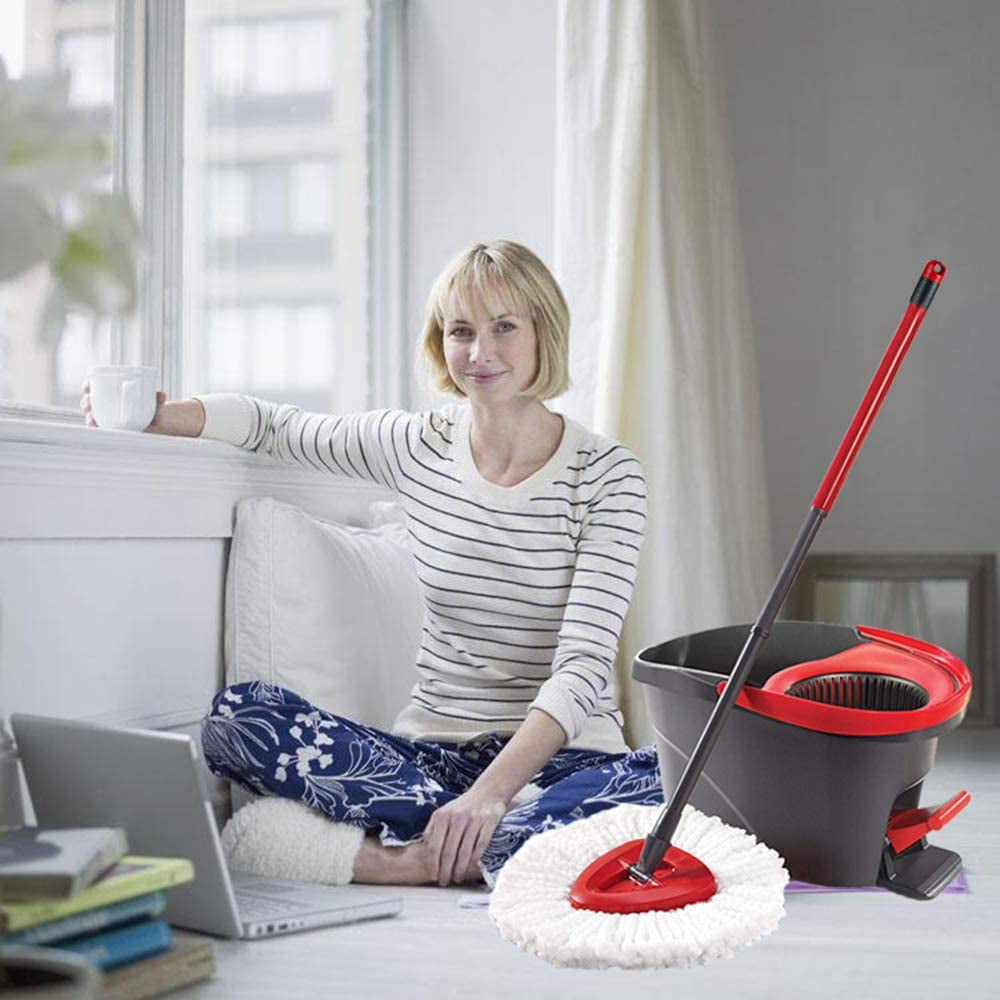 4-Pack Microfiber Mop Head Replacement Compatible with Ocedar EasyWring Spin Mop Refills